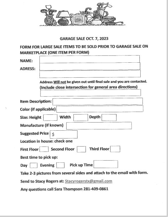 pre sale form
